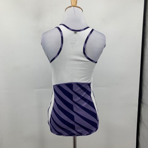 Nike Tank Top Womens XS Extra Small Purple Striped Dri Fit Mesh Panels Running - Picture 7 of 13